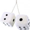 Zone Tech Pair Black and White Mirror Fuzzy Dice – 3” Pair Black and White Plush Car Decorative Hanging Mirror Fuzzy Dice Pair