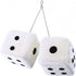 Zone Tech Pair Black and White Mirror Fuzzy Dice – 3” Pair Black and White Plush Car Decorative Hanging Mirror Fuzzy Dice Pair