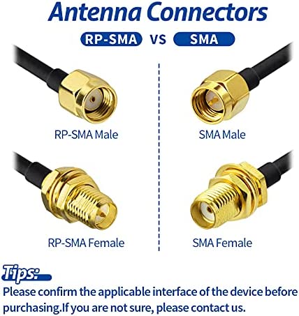 Bingfu WiFi Antenna Extension Cable 50 feet RP-SMA Male to RP-SMA Female Bulkhead Mount Double Shielded Low Loss -100 Cable for WiFi Wireless Router Hotspot Security IP Camera