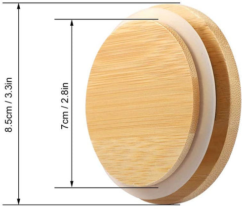 Picowe 6 Pack Bamboo Lids for Wide Mouth Mason Jar Storage Canning Jar Lids Ball Jars