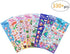 8 Sheet Christmas Stickers for Kids - 3D Self-Adhesive Holiday Stickers with Santa Snowman Xmas Tree Reindeer Hats Design for Gifts Wrapping Scrapbook DIY Crafts Decorations