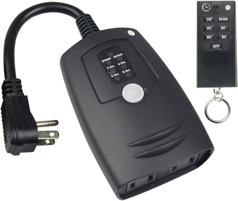 HomeHopes Outdoor Light Timer Remote Control, Christmas Light Timer Switch Outlet, Automatic Light Switch Timer Outlet