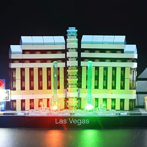 Briksmax Led Lighting Kit for Architecture Las Vegas- Compatible with Lego 21047 Building Blocks Model- Not Include The Lego Set