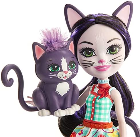 Enchantimals Ciesta Cat Doll & Climber Animal Figure, 6-inch Small Doll with Removable Skirt, Shoes, and Headpiece, Great Gift for 3 to 8 Year Olds