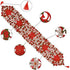 Simhomsen Small Short Christmas Holiday Poinsettia Doliy Table Runners Dresser Scarves 13 × 36 Inch