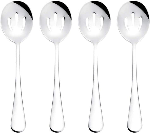 Serving Spoons,AXIAOLU 8.7-inch Stainless Steel Buffet Slotted Serving Spoons are Used for The Basic Service of Buffet, Banquet, Cooking Kitchen, Set of 4