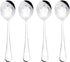 Serving Spoons,AXIAOLU 8.7-inch Stainless Steel Buffet Slotted Serving Spoons are Used for The Basic Service of Buffet, Banquet, Cooking Kitchen, Set of 4