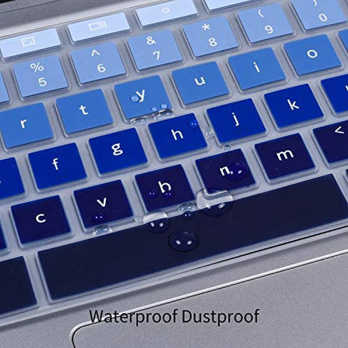 Keyboard Cover for Samsung Chromebook Plus V2 12.2"/ Samsung Chromebook 4+ 15.6" XE350XBA-K01US XE350XBA-K03US XE350XBA-K05US/Chromebook 4 11.6" XE310XBA-K01US XE310XBA-K02US, Gradual Blue