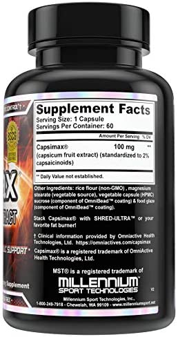 MST Capsimax Supplement 100mg V Capsules, 60 Servings Clinically Dosed Weight Management, Thermogenic, Appetite Control, Calorie Burning, Metabolic Health, Stimulant Free. BSCG Certified