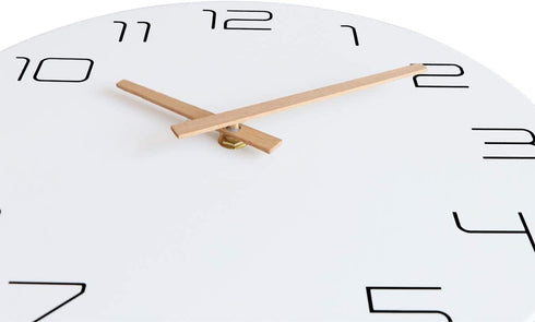 Lumuasky 12 Inch Modern Wall Clock, Silent Non-Ticking Battery Operated Quartz Decorative Simple Wall Decor for Living Room, Kitchen, Bedroom, Home, Office, School(White)