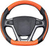 BuilLLin D Cut Steering Wheel Cover - D Shaped Flat Bottom Microfiber Leather Anti-Skid Breathable Fit 14.5"-15" (Orange)
