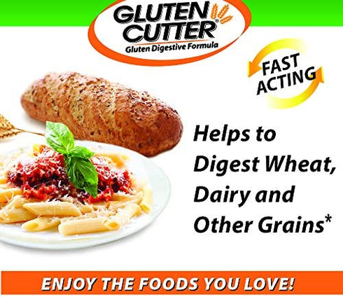 Healthy Digestives Gluten Cutter Enzyme Formula - Helps Improve your Bodies Gluten Digestion and Assist in Breaking Down Wheat, Dairy and Other Grains - Capsules - 30 Servings