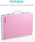 SUPERJARE Foldable Laptop Table, Bed Desk, Breakfast Serving Bed Tray, Portable Mini Picnic Table & Lightweight, Folds in Half with Inner Storage Space - Pink