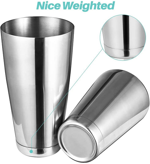 Etens Cocktail Shaker, Pro Bar Shaker Boston Shaker Set, Stainless Steel Martini Shaker Drink Mixer for Bartending Essential Bar Tools Weighted Shaking Metal Tins Cocktail Shaker Set for Bartender