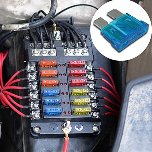Kodobo 100 Pack Auto Fuses 15 AMP ATC/ATO Standard Regular Fuse Blade 15A Car Truck Boat Marine RV - 100Pack