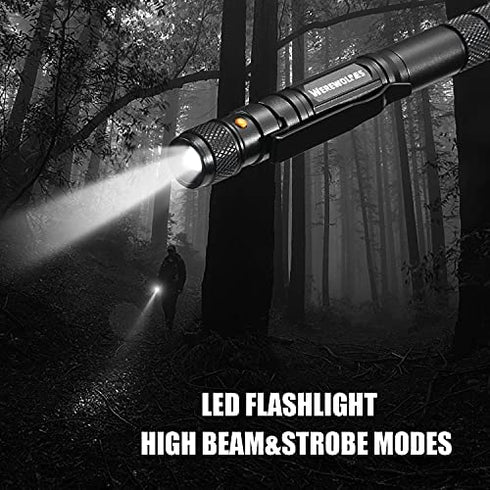 Tactical Pen - Multitool - 6 in 1 Tactical Gear and EDC - Tactical Flashlight, Bottle Opener, Screwdriver, 12 Black Refills... Mens Dad Husband Gifts Christmas Gifts Ideas, Gift Boxed