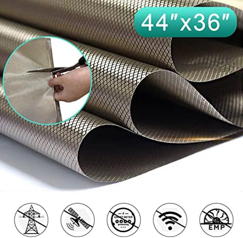 Faraday Fabric Protection Fabric NEWBEAU Blocking Fabric for Copper Nickel Faraday Fabric 1 Yard, (1 Yard, 44'' * 36'')