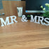 IronBuddy Mr Mrs Sign Letters 3D Wooden Letters Decoration Wooden Mr and Mrs Letters for Party Wedding Table Decoration Photo Props (Large, White)