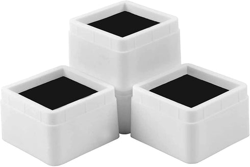 BTSD-home 2 Inch Heavy Duty Bed Risers Adjustable Furniture Risers Lift in Height of 2 or 4 Inches, Set of 4 Bed Raisers White Square