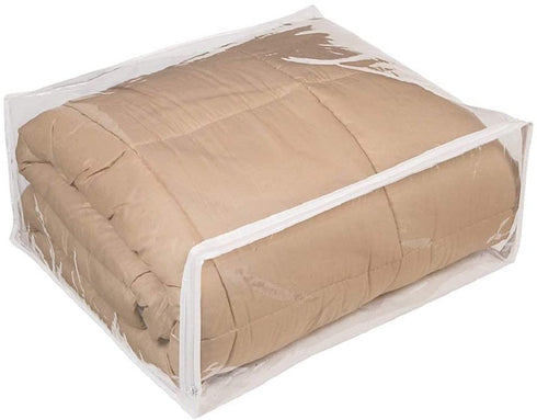 Clear Vinyl Zippered Storage Bags 22 x 18 x 7.5 Inch set of 5