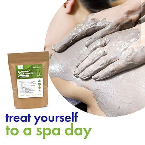 Cosmic Element Calcium Bentonite Clay Powder, Vegan Bentonite Clay Food Grade, Healing Clay for Face Mask Skin Care Detox, Clay Mask for Blackheads and Pores, 4 ounce