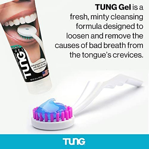 Peak Essentials | The Original Tung Gel | Premium | Tongue Cleaner | Odor Eliminator | Fight Bad Breath | Fresh Mint | BPA Free | Made in America | (2 Count)