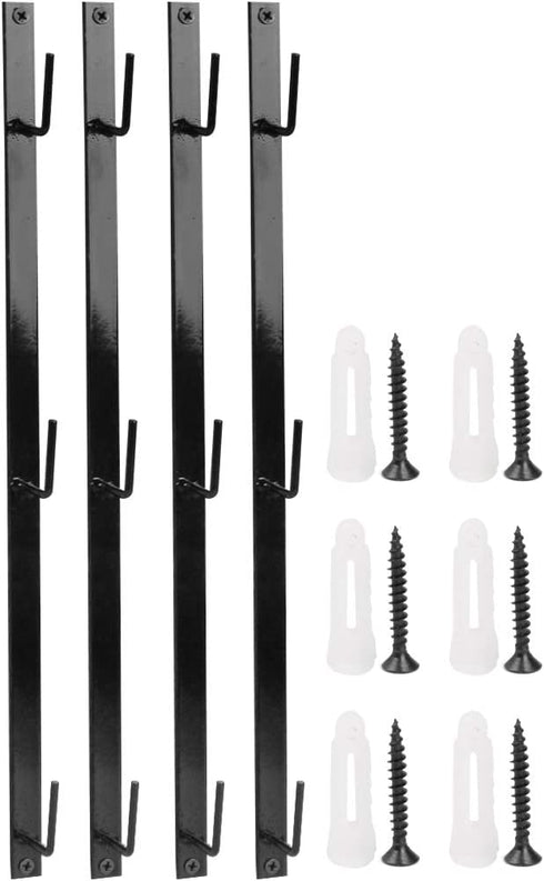 Fvstar 4pcs Coffee Mug Racks Retro Wall Mounted Cups Display Holder 12 Hanging Hooks for Mug, Coffee Cups and Kitchenware Organizer (Black)