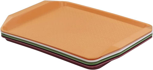 Idomy Plastic Fast Food Serving Trays, 4-Pack