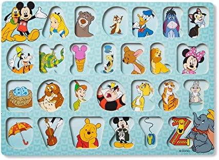 Melissa & Doug Disney Classics Alphabet Wooden Peg Puzzle (26 pcs)