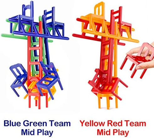 WEofferwhatYOUwant Chairs and Ladders Family Game - Stacking Balance Game. 44 Individual Pieces.
