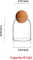 550ML/18Oz round cork glass bottle sealed jar nut storage jar coffee bean jar round transparent