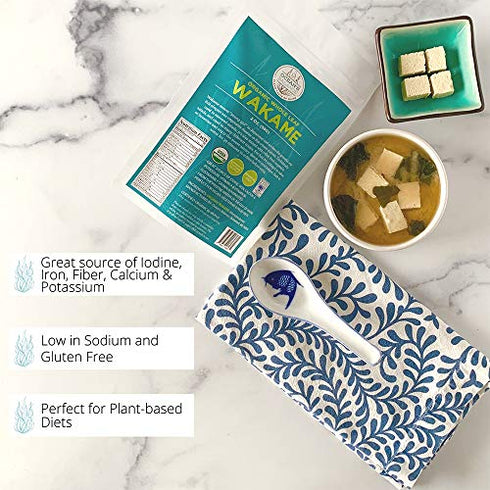 Ocean’s Balance Organic Whole Leaf Wakame - 2 Ounces - Maine Coast Seaweed - Perfect for Keto, Paleo, Vegetarian, and Vegan - Gluten Free - Atlantic Ocean Sea Vegetables