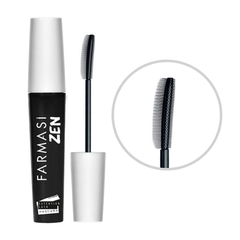 FARMASi Zen Extension Lash Mascara, Intense Length, No Flaking, No Smudging, No Clumping, Volumizes & Separates Lashes, Fuller Longer and Thicker Lashes, Blackest Black, 0.27 fl. Oz / 8 ml