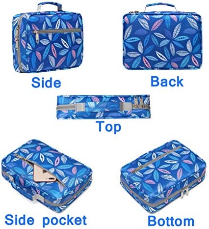 Bible Cover Case Carrier Carrying Bag with Handles for Women Ladies Teens Floral Pattern Flower Print Scripture Tote Good Book Holder Organizer