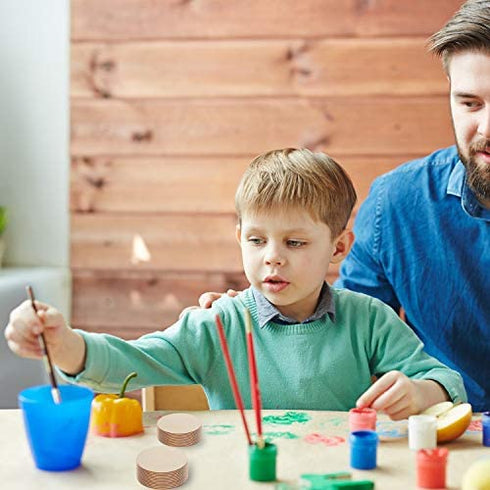 Boao 100 Packs 2 Inch Round Disc Unfinished Wood Circle Wood Pieces Wooden Cutouts Ornaments for Craft Supplies, Decoration, Laser Engraving Carving