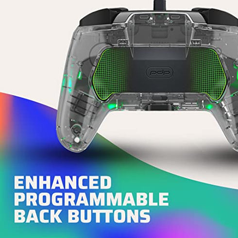 Afterglow Deluxe+ LED Wired Gaming Controller - Licensed by Nintendo for Switch and OLED - RGB Hue Color Lights - See through Gamepad Controller - 3.5mm Jack - Dual Vibration - Paddle Buttons