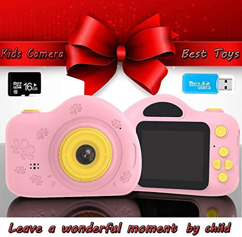 Toys for 4-6 Year Old Girls Kids Camera for Children Mini Camcorder with 1080P and 2.0 Inch IPS Screen for Preschool Toddler Birthday Present(16GB TF Card Included)
