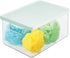 mDesign Plastic Bathroom Under Cabinet Stacking Storage Organizer Bin Box with Lid - Holds Soap, Body Wash, Shampoo, Lotion, Conditioner, Towels, Accessories, Body Spray, Mouthwash - Clear/Mint