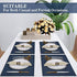 BETEAM Placemats Set of 6, Woven Vinyl Placemats, Washable & Durable Table Placemats, Indoor/Outdoor Use Table Mats, Navy Blue