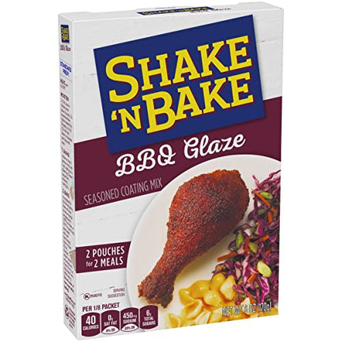 Shake 'N Bake BBQ Glaze Seasoned Coating Mix 6 Ounce (Pack of 8)