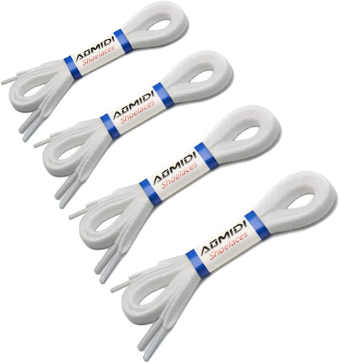 Flat Shoe laces 5/16" Wide Shoelaces 4 Pair for Athletic Running Sneakers Shoes Boot Strings replacements