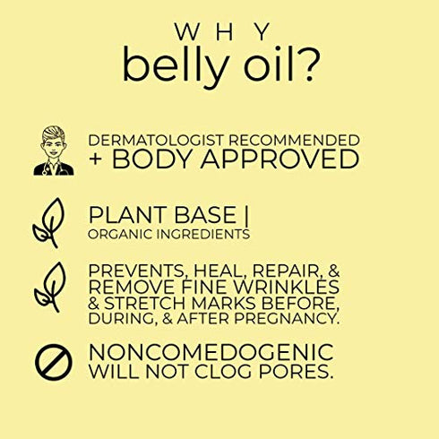 Mum. Motherhood Essentials® Organic Belly Oil (3.42 oz), Maternity Stretch Mark Oil, Prevent, Heal, & Remove Stretch Marks & Scars, Safe For Pregnancy, Dermatologist Recommended, Maternity Essential
