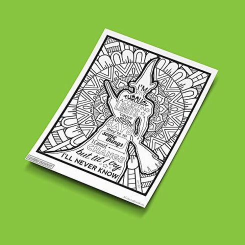 WICKED | “Defying Gravity” Collection | COLORING PAGES by Coloring Broadway | Hand-drawn illustrations - Printed on matte card stock (8 1/2” x 11) - Set of 4 Individual Pages