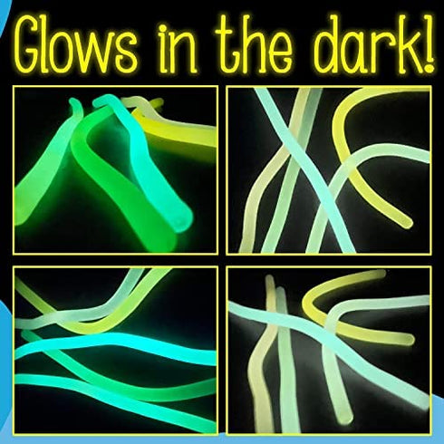 IMPRESA 5-Pack Glow in The Dark Original Monkey Noodle Stretchy String Fidget / Sensory Toys (BPA/Phthalate/Latex-Free) - Stretches from 10 Inches to 8 Feet!