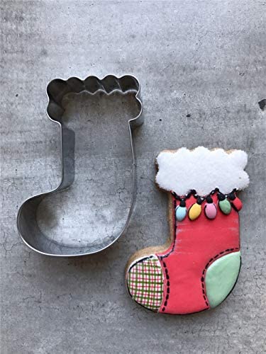 LILIAO Winter Holiday Christmas Cookie Cutter Set - 4 Piece - Ugly Sweater, Stocking, Hat and Mitten Fondant Biscuit Cutters - Stainless Steel