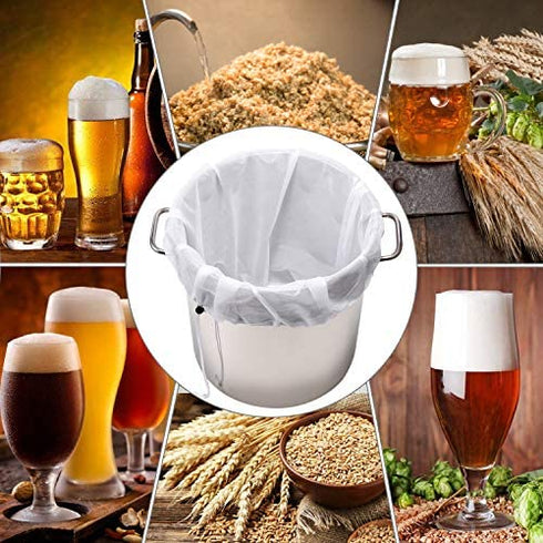 Brew Bags Reusable 3 Pack, Extra Large 26"x22" Fine Mesh Strainer Bag for Home Brewing Hops Grains Wine Beer Making Drawstring Straining Brew in a Bag