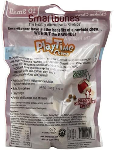 Smart Bones 923044 Play Time Chicken Dog Chew, Small, 10 pieces/pack