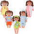 Young Buds Set of 5 for 12-13-14 Inch Newborn Reborn Alive Doll Baby Doll Clothes Dress Costumes Gown Outfits with Feeding Bottle Birthday Xmas Present Wrap