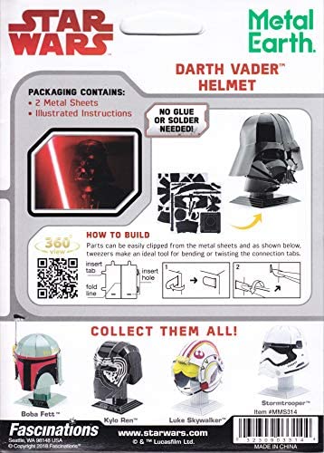 Fascinations Metal Earth Star Wars Darth Vader Helmet 3D Metal Model Kit