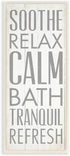 Stupell Home D©cor Soothe Calm Relax Bath Bathroom Wall Plaque, 7 x 0.5 x 17, Proudly Made in USA